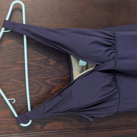 Resorts Plus Plum One Piece Skirted Swimsuit Modest Size 20W - Picture 4 of 6